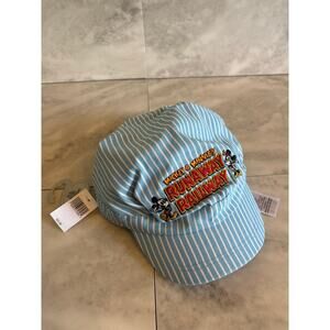 NEW Disney Adult Hat Mickey Minnies Runaway Railway Blue Striped Conductor Parks
